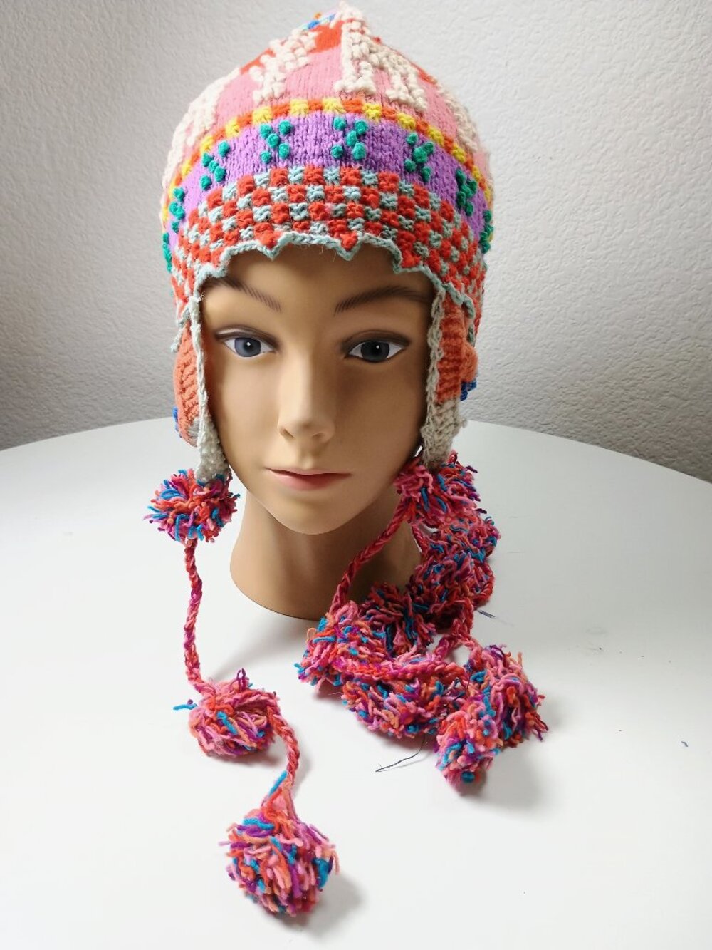 Andean Chullo Hat, Sheep Wool Hat, Warm Winter, Cusco